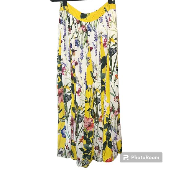 Rococo Sand Anthropologie Aprile Floral Skirt Size 10 - Picture 3 of 9